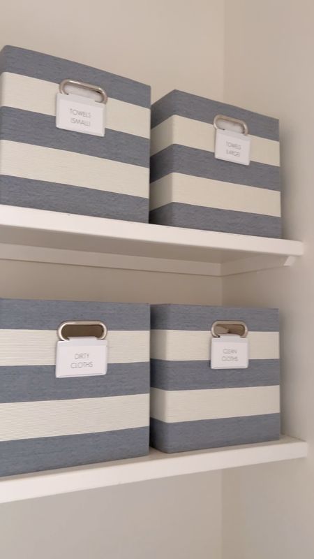 Our blue and white striped fabric bins we use to organize our laundry room shelves! I’ve linked our bin clips too!

Laundry room decor, home organization 

#LTKfindsunder50 #LTKhome #LTKfindsunder100