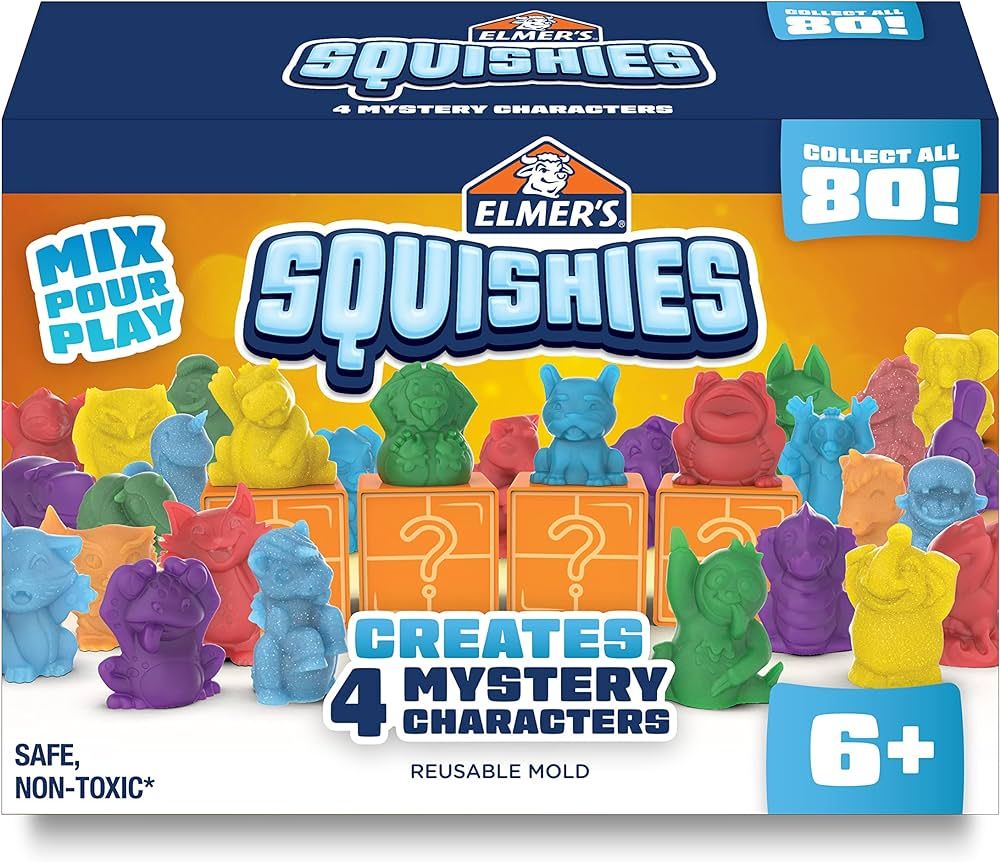 Elmer’s Squishies Kids’ Activity Kit, DIY Squishy Toy Kit Creates 4 Mystery Characters, 24 Pi... | Amazon (US)