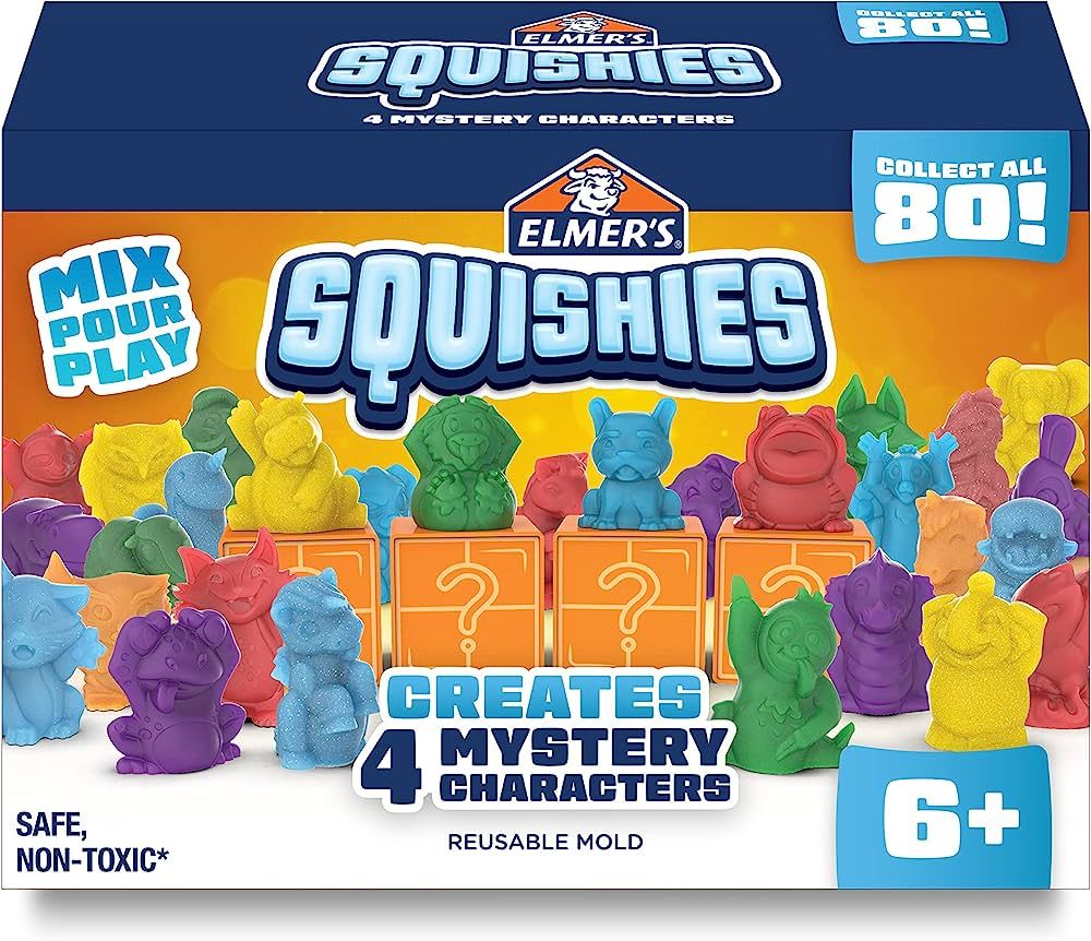 Elmer’s Squishies Kids’ Activity Kit, DIY Squishy Toy Kit Creates 4 Mystery Characters, 24 Pi... | Amazon (US)