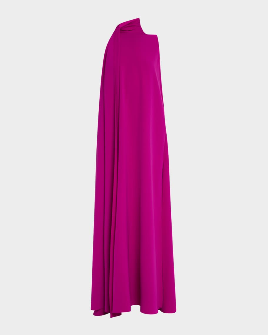 Henna Draped Turtleneck Trapeze Gown | Neiman Marcus