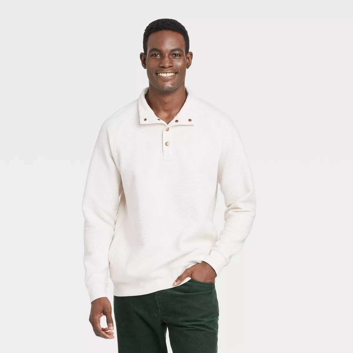 Men's Quilted Snap Pullover Sweatshirt - Goodfellow & Co™ | Target