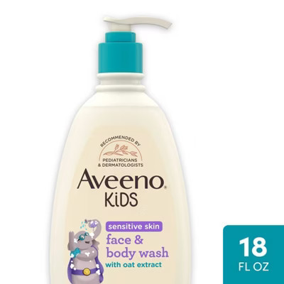 Aveeno Kids Sensitive Skin Face & Body Wash With Oat Extract, Gently Washes Without Drying - 18 fl oz | Target