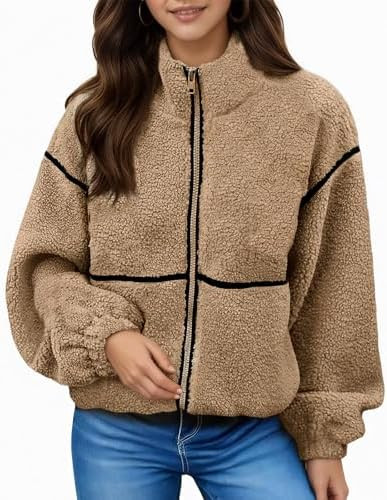 Tearsand Womens Sherpa Jackets Teddy Faux Fur Fleece Coats Oversized Zip Up Long Sleeve Warm Oute... | Amazon (US)