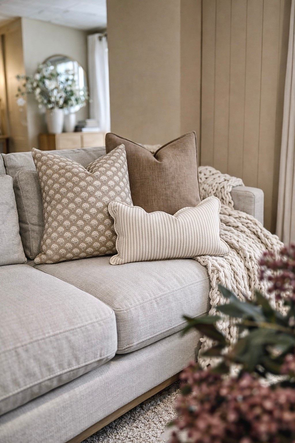 Neutral Amazon Pillow Covers for a Cozy Layered Sofa Look

Follow @farmtotablecreations on Instagram for more home finds and styling ideas.

These Amazon pillow covers are one of my favorite easy swaps for giving a sofa that high-end, designer look without replacing your inserts. The warm neutral tones, subtle pattern, and soft texture layer beautifully together and instantly make the space feel more polished and inviting. I love mixing a larger patterned pillow with a solid and a smaller lumbar for that collected, styled look. Such an affordable way to refresh your living room for the season.

#pillows #throwpillows #lumbarpillow #pillowcovers #amazonhome #amazonfinds #livingroomdecor #neutraldecor #sofadecor #livingroomfurniture

#LTKsalealert #LTKfindsunder50 #LTKhome