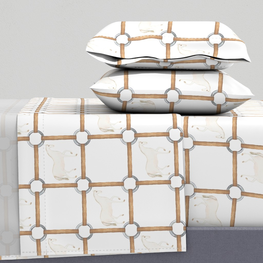 Horses and leather bridles I Sheet Set | Spoonflower | Spoonflower