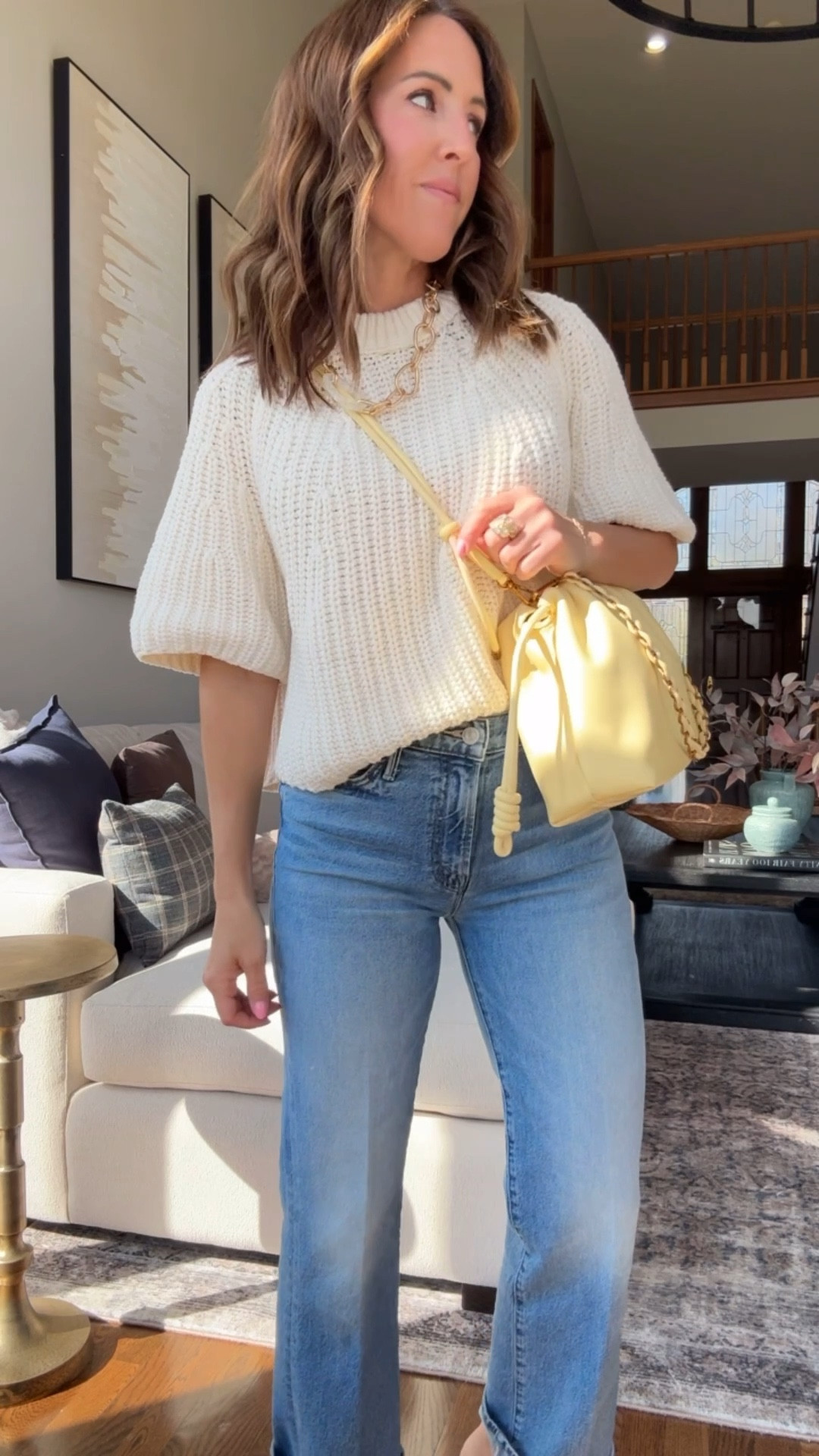 Small sweater. Adorable. 
Jeans tts, 25 regular. Exact wash linked 

#LTKgrwm #LTKOver40