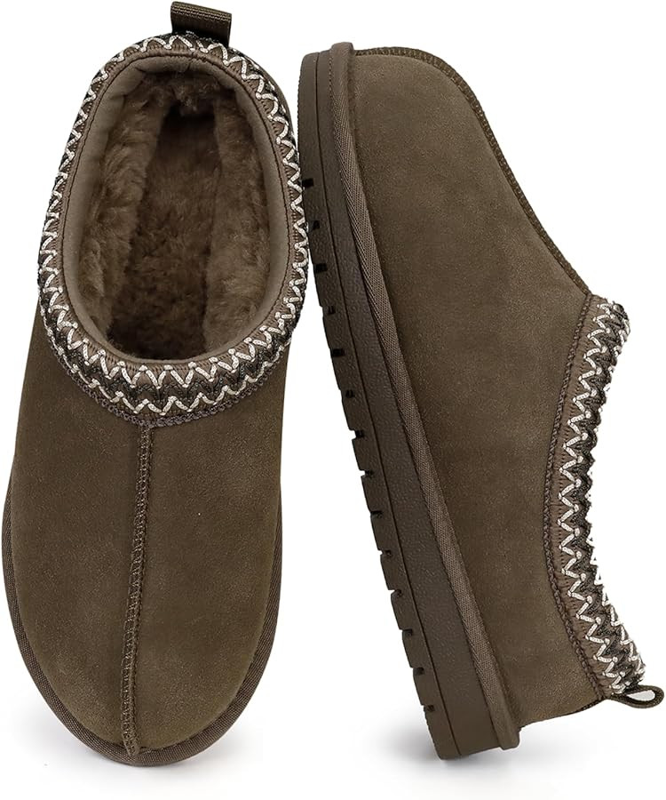 Slipper for Women Men Suede Braided Mini Boots with Fluffy Fur Lining Short Ankle Boots for Autum... | Amazon (US)