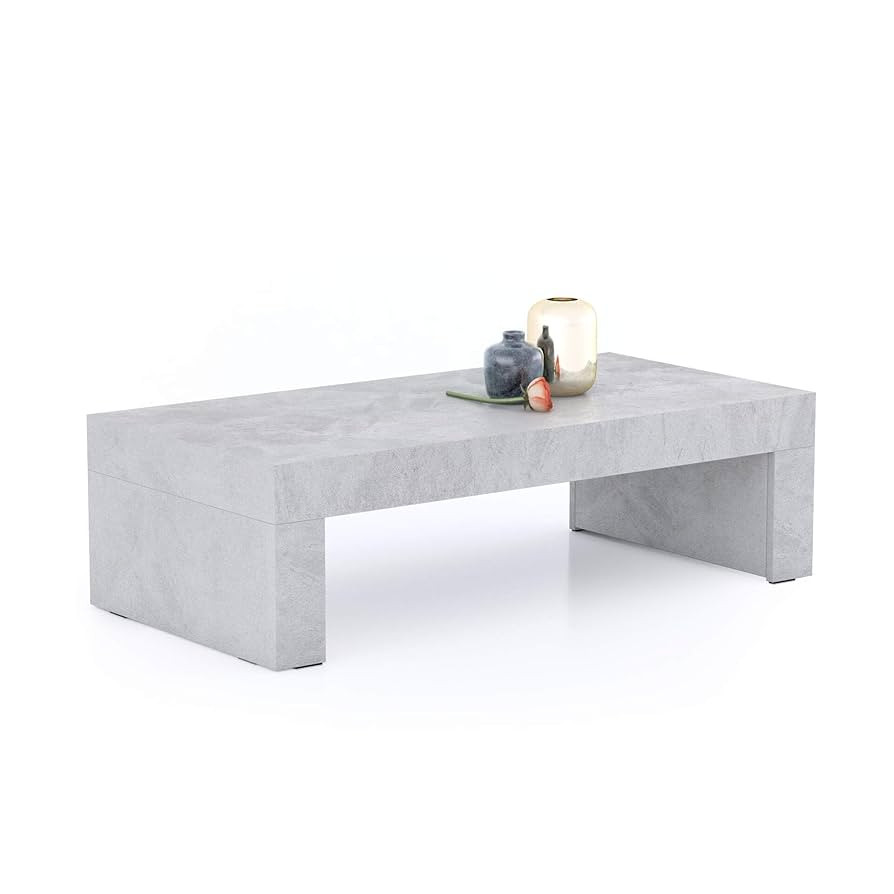 Mobili Fiver, Evolution Low Coffee Table 47.2 x 23.6 in, Concrete Effect, Grey, Made in Italy | Amazon (US)