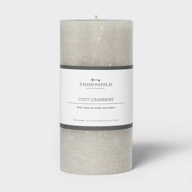 Pillar Cozy Cashmere Candle Gray - Threshold™ | Target