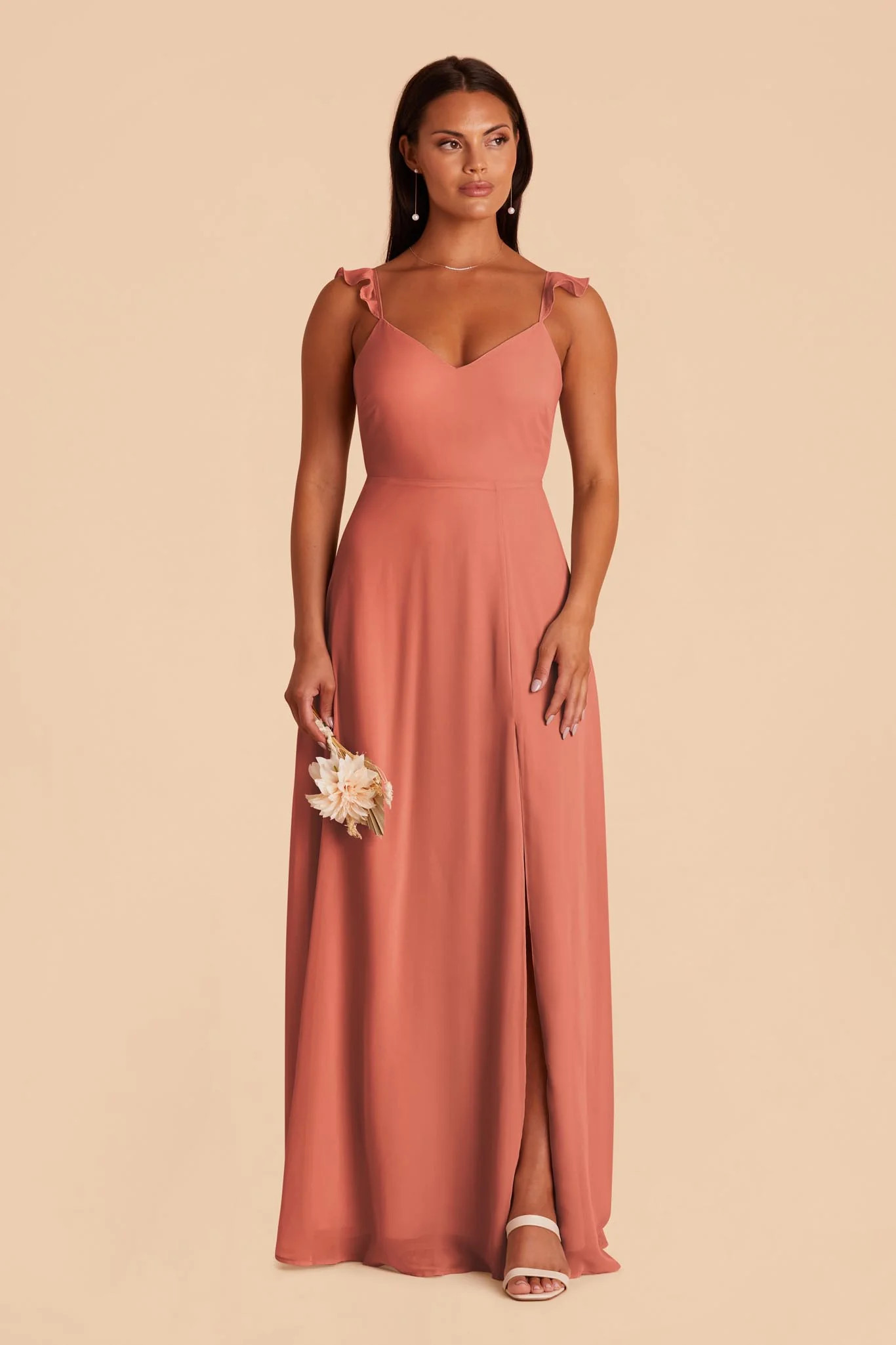 Terracotta Bridesmaid Dress Chiffon Size Medium Birdy Grey Doris | Birdy Grey