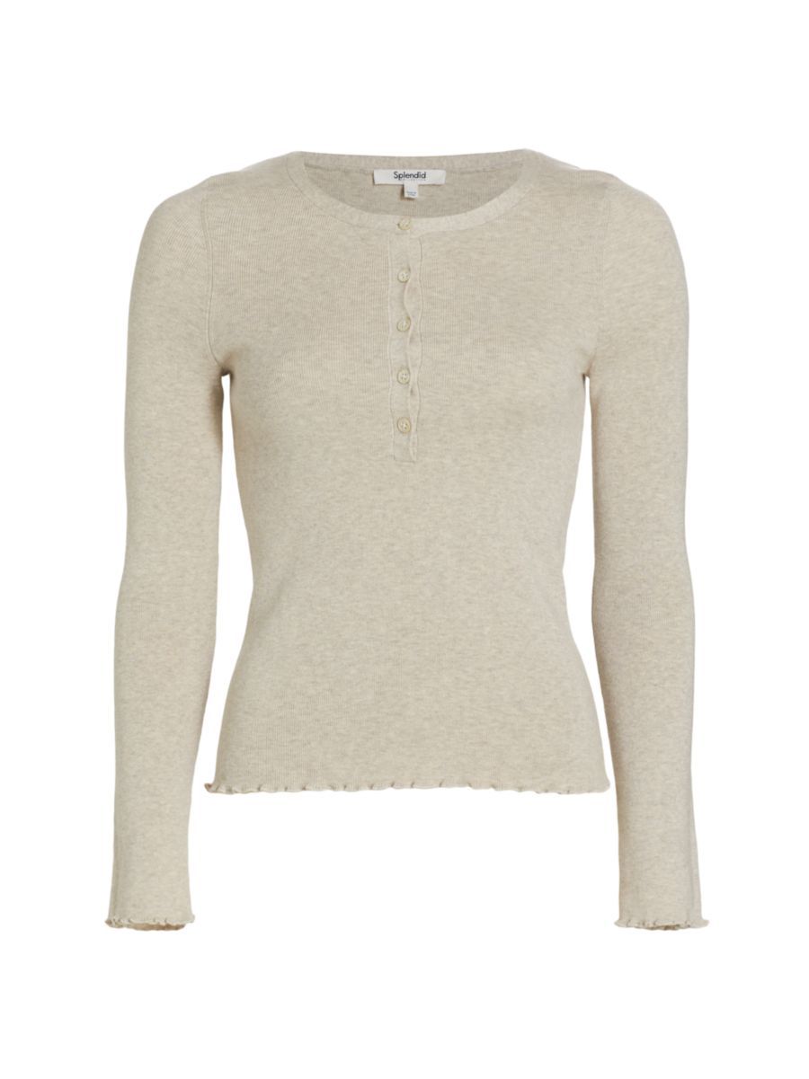 Splendid Layton Silk-Blend Henley Sweater | Saks Fifth Avenue