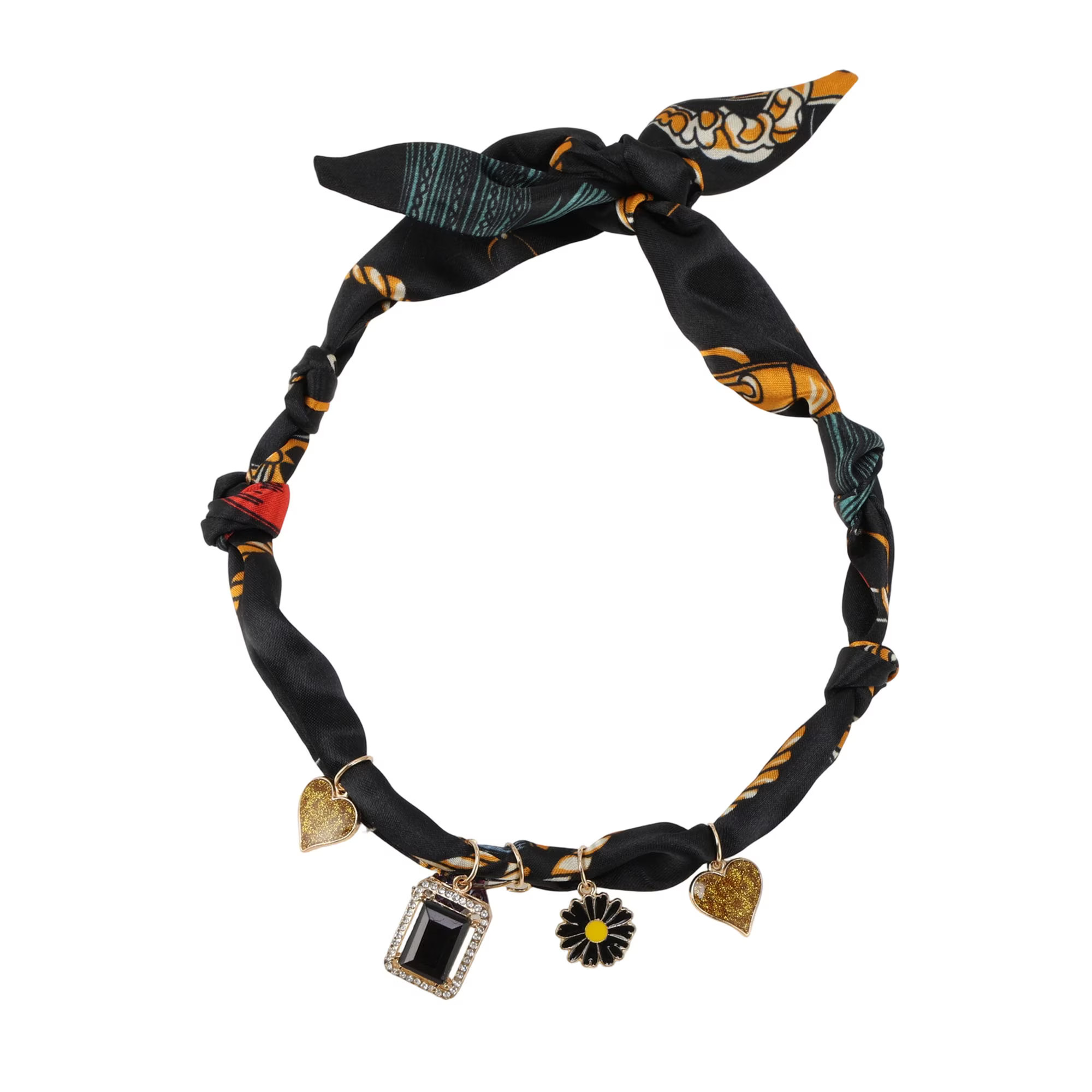 Unique Bargains 1 Pc Durable Scarf Necklace with Charm Adjustable Tie Statement Choker for Women Black Brown | Walmart (US)