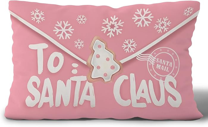 Gqtt Pink Christmas Pillow Covers - 12 X 20, Santa Claus Pillowcases, Home Decor | Amazon (US)