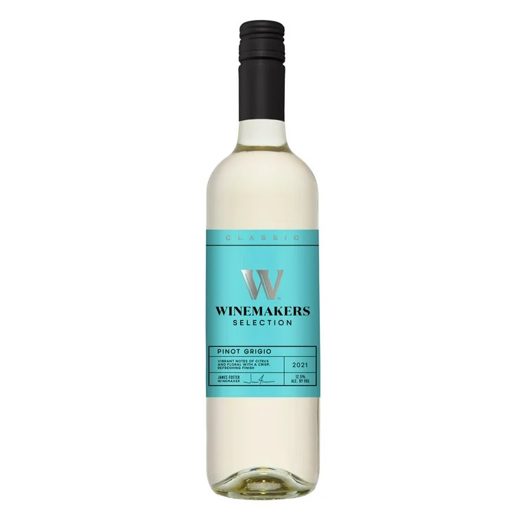 Winemakers Selection Classic Series Pinot Grigio California White Wine, 750 ml Bottle, 13% ABV | Walmart (US)