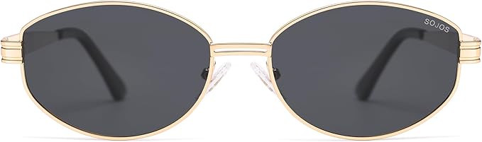 SOJOS Trendy Oval Round Polarized Sunglasses for Women Men, Retro Chic Circle Shades SJ1255 | Amazon (US)