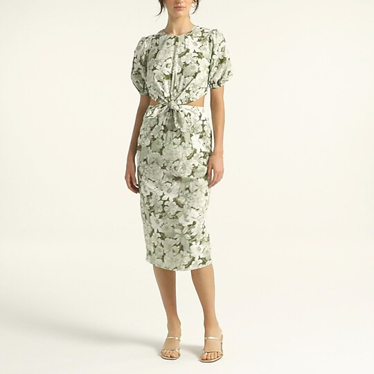Cutout dress in Liberty® Linear floral fabric | J. Crew US