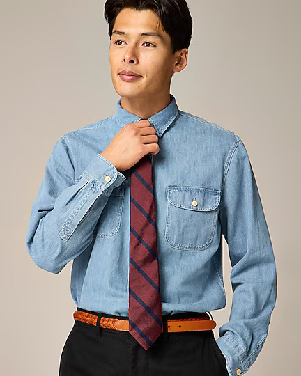 English silk tie in diagonal stripe | J. Crew US