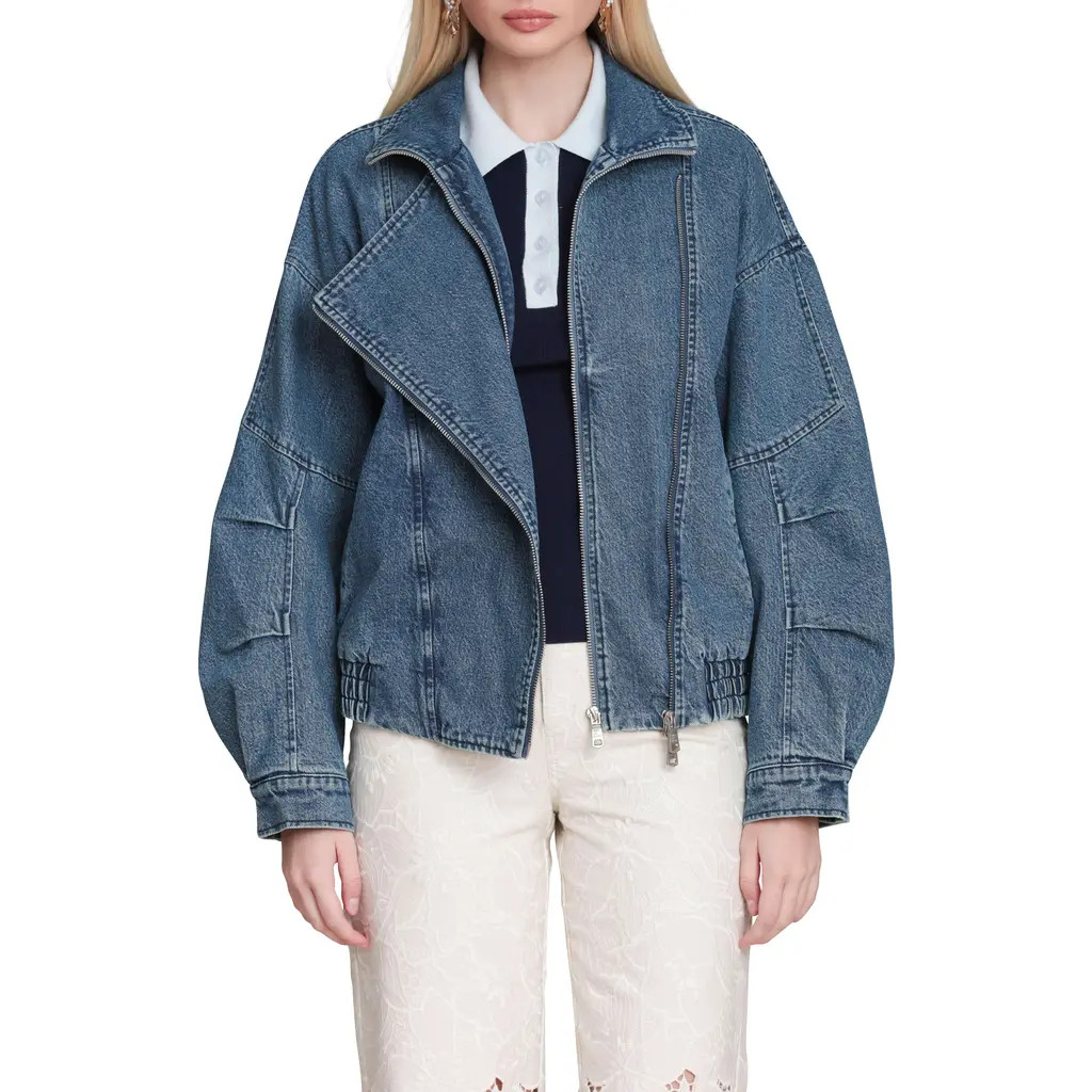 Avec Les Filles Denim Bomber Jacket in Montgomery Wash at Nordstrom Rack, Size X-Small | Nordstrom Rack