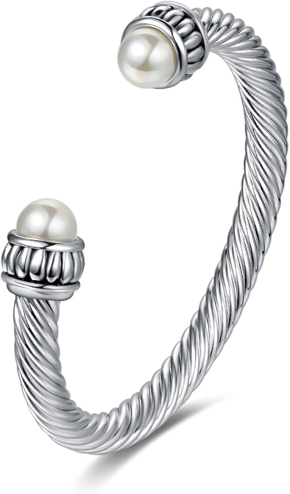 Jewelry Chinese Dragon Scale Ball, Dragon Cuff Bangle, Spring Open Two Tone Twisted Cable Vintage... | Amazon (US)