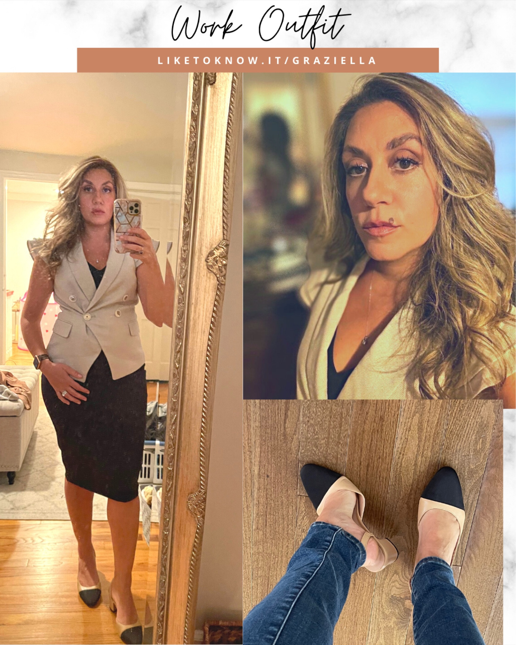 Work Outfit
I love this combo of dress and vest/blazer which is soo comfy, flattering and professional. Excellent quality fabrics that stay fresh throughout the day. These classic shoes are a wardrobe must-have, bringing chic style and comfort into one do it all shoe! 💁🏼‍♀️Tips for Petites: elongate your lines with slimming tapered bottoms, waist cinching tops like this one and V necklines.
——

https://liketk.it/3Q6E0

#LTKstyletip #LTKSeasonal #LTKworkwear