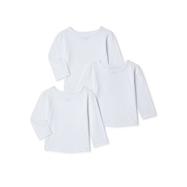 Garanimals Baby Girls’ Basic T-Shirt with Long Sleeves, 3-Pack, Sizes 0/3M-24M - Walmart.com | Walmart (US)