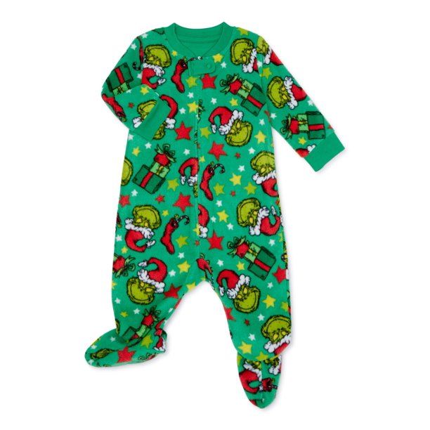 Matching Family Christmas Pajamas Baby Boy and Girl Unisex Dr. Seuss Grinch Sleeper - Walmart.com | Walmart (US)