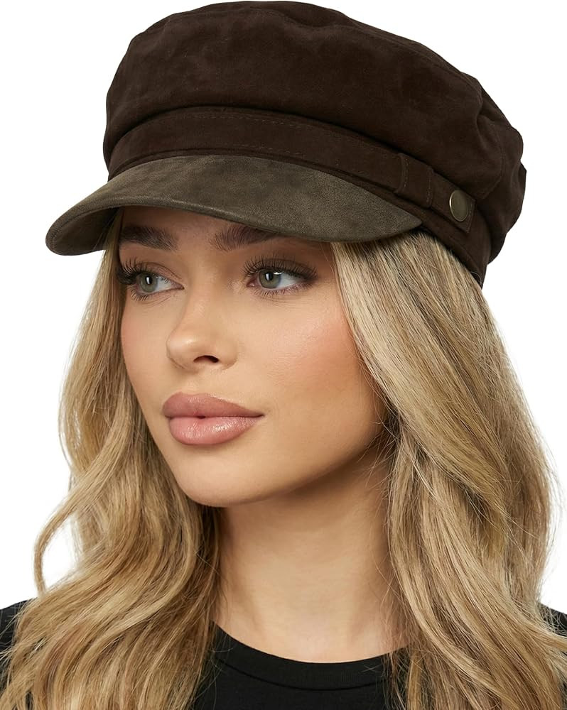 Funky Junque Greek Fisherman Newsboy Cap, Cotton Captains Bakerboy Hat | Amazon (US)