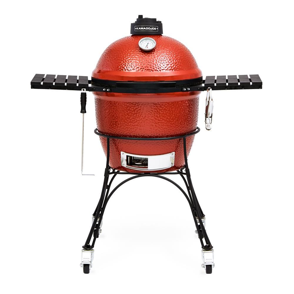 Kamado Joe Classic I 18 in. Charcoal Grill in Blaze Red-KJ23RH - The Home Depot | The Home Depot