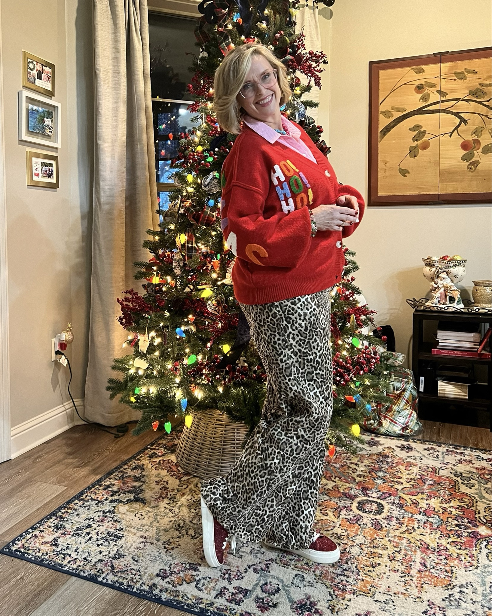 Holiday outfit idea! Leopard is a neutral! And sale alert, these leopard print jeans are on major sale! 

#LTKHoliday #LTKMidsize