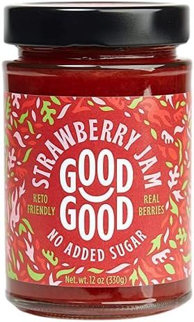Sweet Strawberry Jam by Good Good - 12 oz / 330 g - Keto Friendly No Added Sugar Strawberry Jam - Ke | Amazon (US)