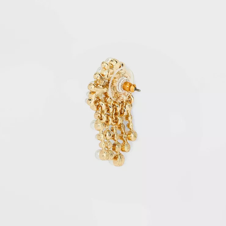 SUGARFIX by BaubleBar Pearl and Crystal Drop Statement Earrings - Gold | Target