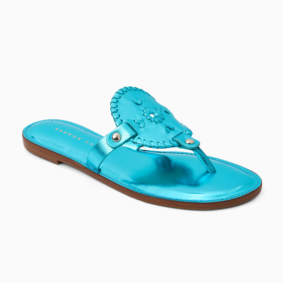 Jack Rogers Collins Sandal – Turquoise Thong Style Leather Sandal | Jack Rogers