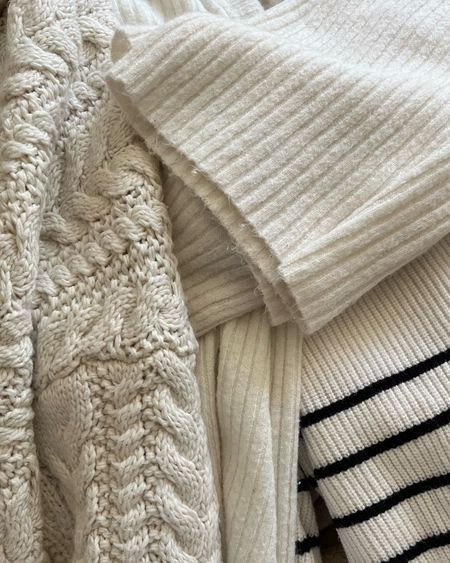 Sweaters, chunky knit sweaters, cold weather, outfit layers, white sweaters, fall outfits, winter outfits, winter tops, cozy outfit, cozy wardrobe pieces, women’s small, women’s medium, H&M, thrifted

#LTKstyletip #LTKSeasonal #LTKunder50