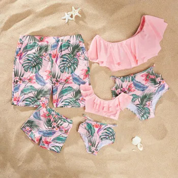 Summer Flounce Plant Print Matching Family Swimsuits | PatPat