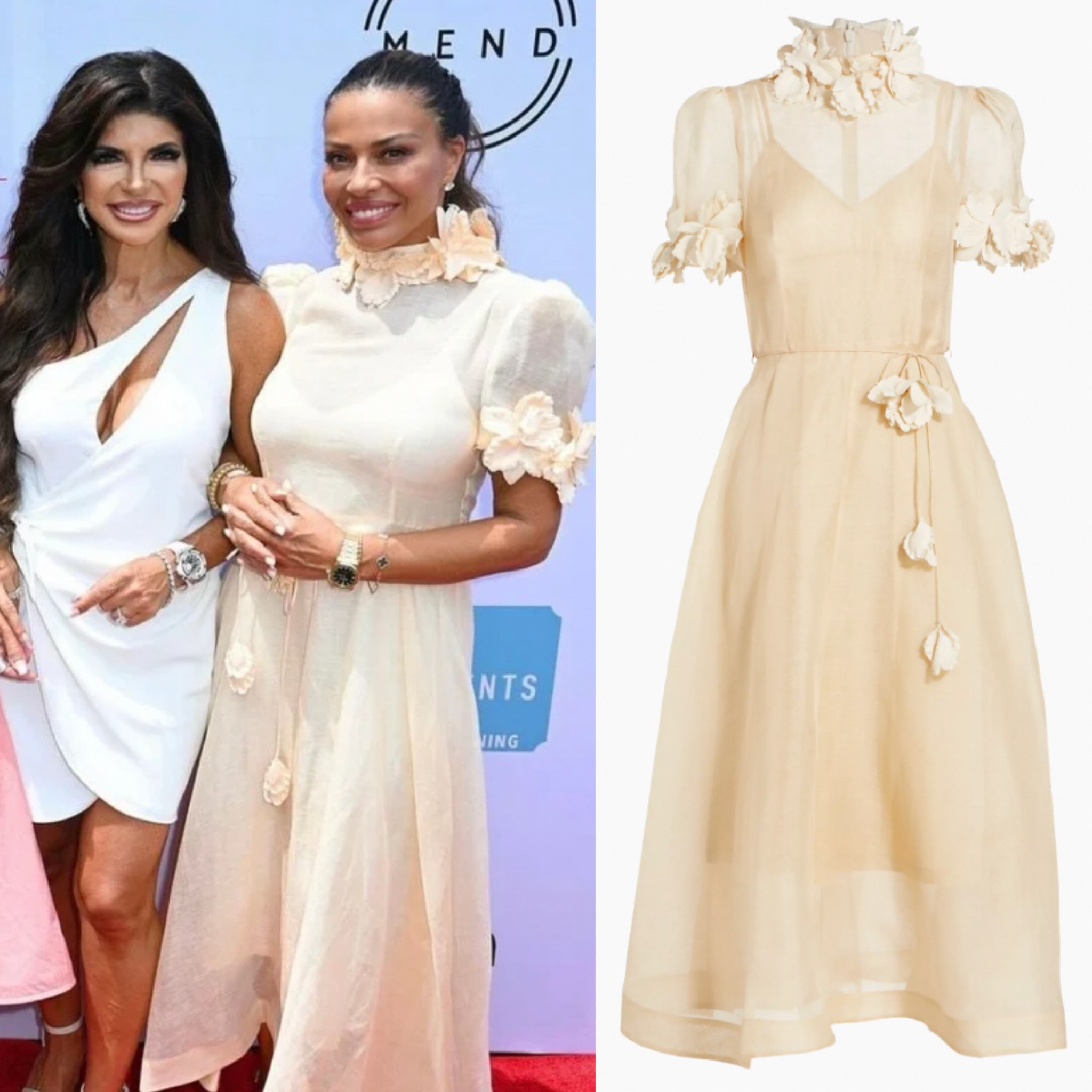 Dolores Catania’s Ivory Flower Appliqué Dress 📸 = @dolorescatania 