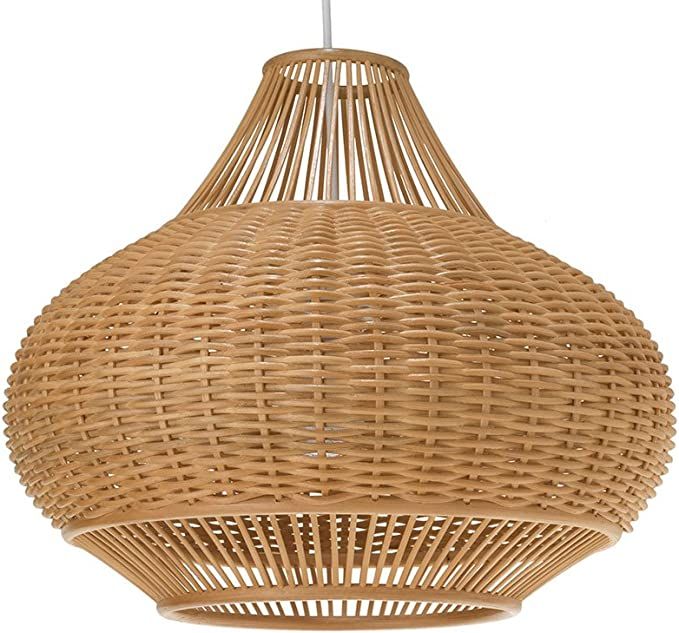 KOUBOO 1050029 Wicker Pear Pendant Lamp, 18" x 18" x 15", Natural | Amazon (US)