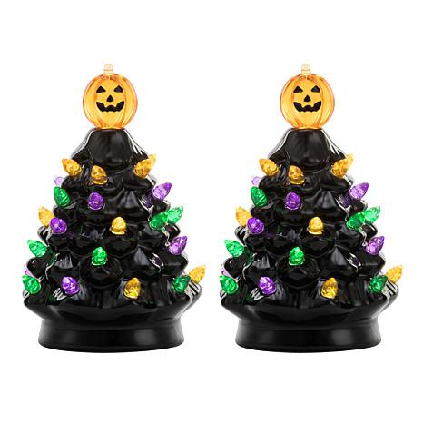 Mr. Christmas 5.5" Halloween Trees - Orange | HSN