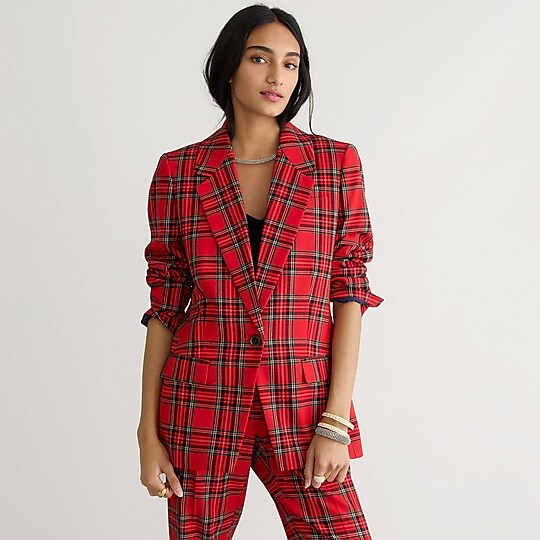 Willa Blazer in Good Tidings plaid wool | J. Crew US