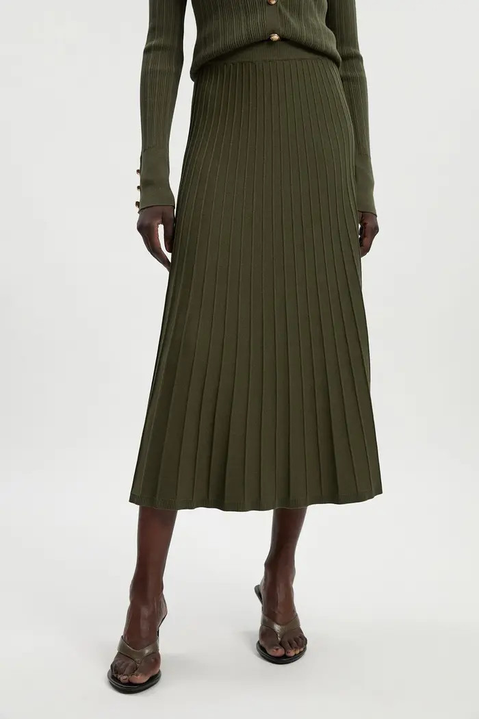 Karen Millen Textured Knit Full Midi Skirt | Nordstrom | Nordstrom