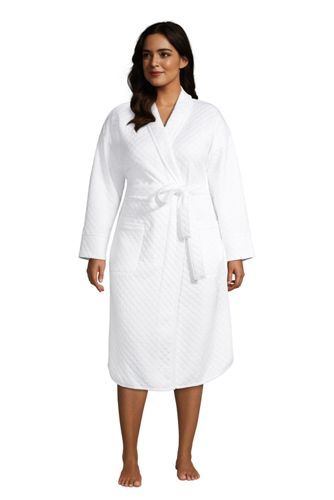 Women's Plus Size Quilted Cotton Robe | Lands' End (US)