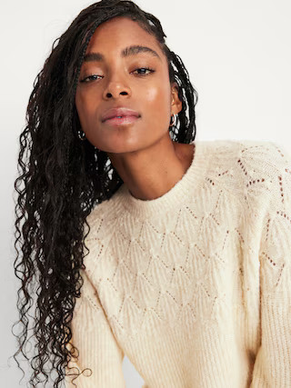 Loose Crew-Neck Cropped Sweater | Old Navy (US)