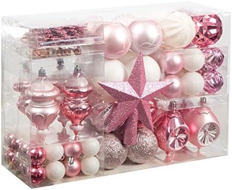 XmasExp 99-Pack Christmas Ball Ornaments Assorted Shatterproof Christmas Ball Set with Reusable H... | Amazon (US)