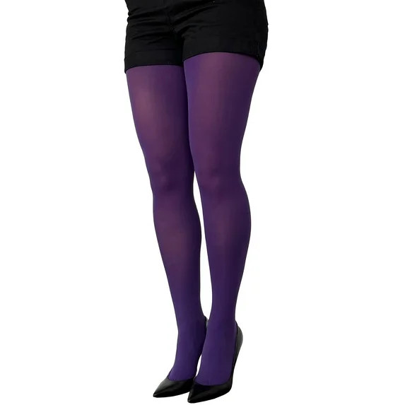 Bright Purple Opaque Full Footed Tights, Pantyhose for Women | Walmart (US)