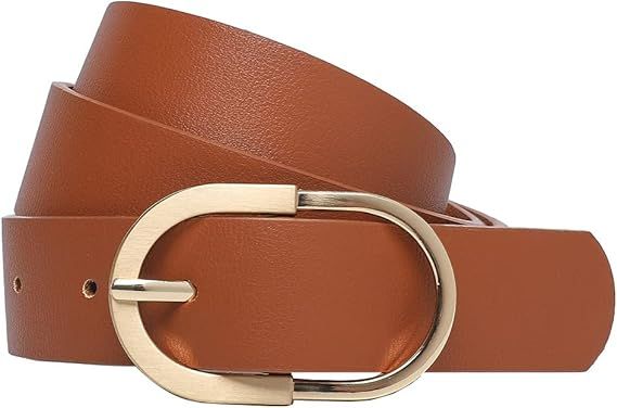 Tanpie Leather Belt Women for Dress with Gold Buckle | Amazon (US)