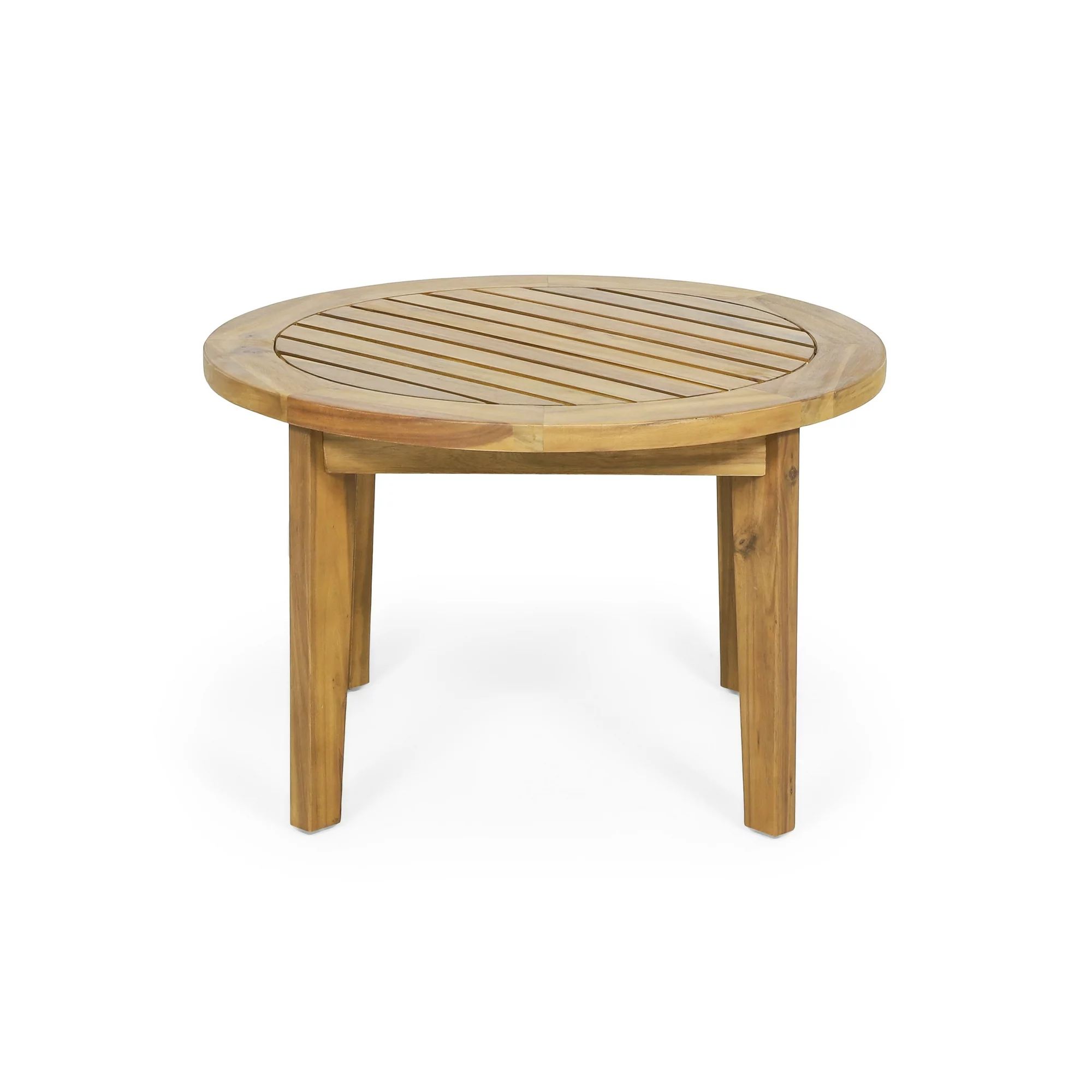 Milca Acacia Wood Outdoor Circular Coffee Table, Teak | Walmart (US)