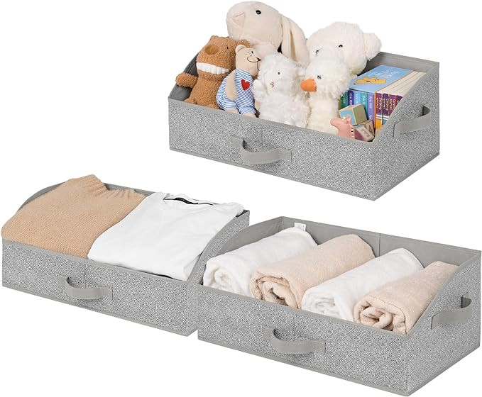 GRANNY SAYS Closet Organizers and Storage, Trapezoid Storage Bins, Gray, Closet Storage Bins, Sto... | Amazon (US)