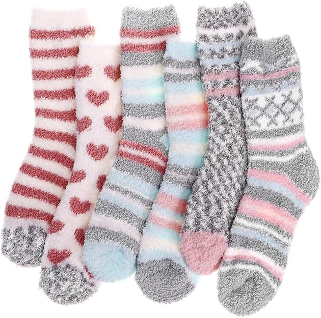 HIALTODAY Winter Fuzzy Socks Womens Cozy Fluffy Warm Socks for Women Mom,Birthday Christmas Gifts... | Amazon (US)