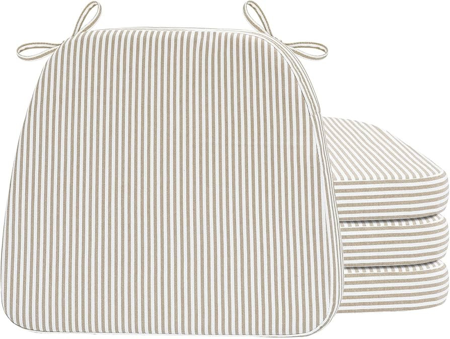 AAAAAcessories Chair Cushions for Dining Chairs, 17 x 16 x 2 in, Set of 4 | Amazon (US)