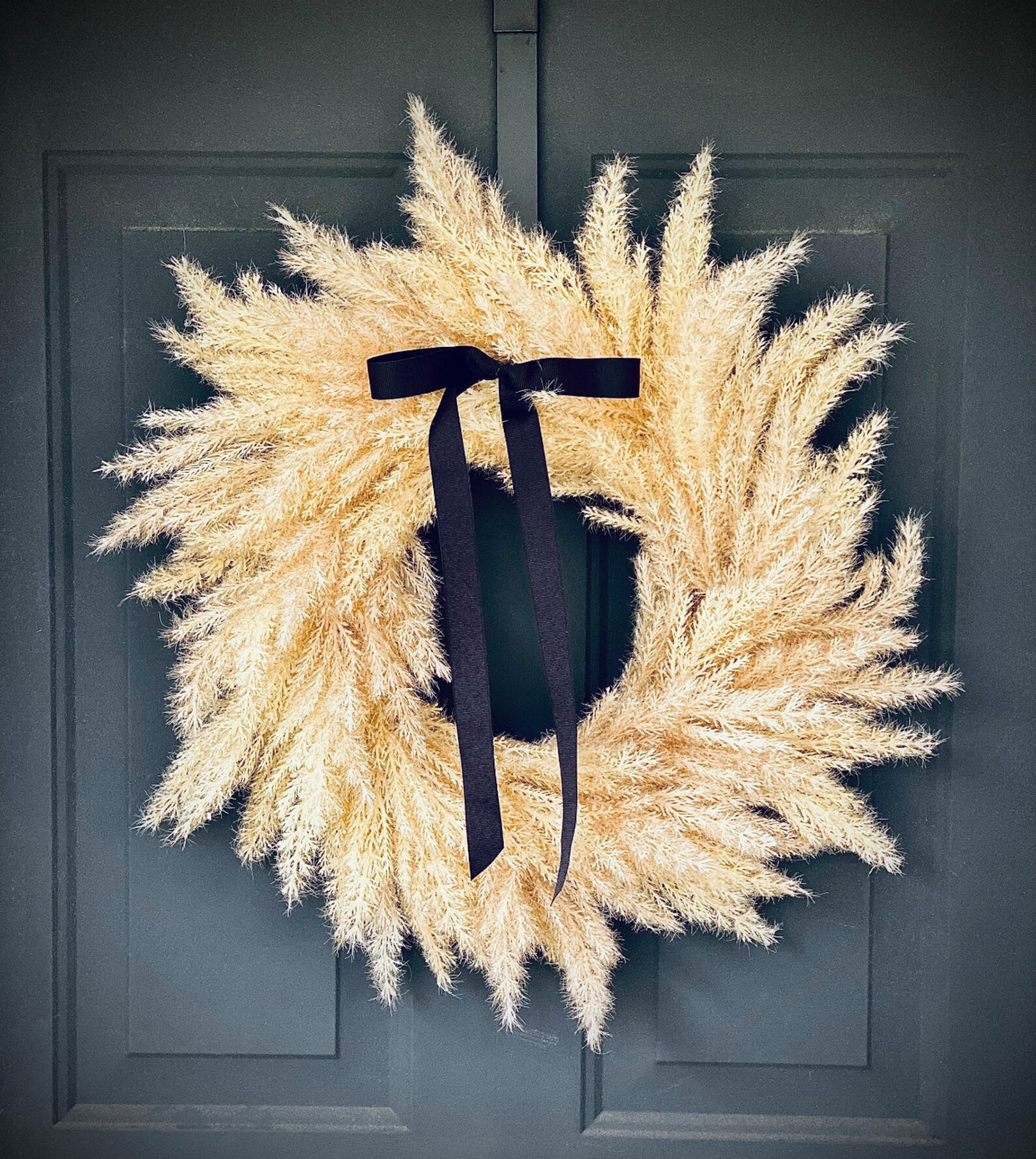 Neutral Boho Front Door Wreath, Fall Pampas Door Wreath, Autumn Wheat Wreath, White Fall Wreath, ... | Etsy (US)