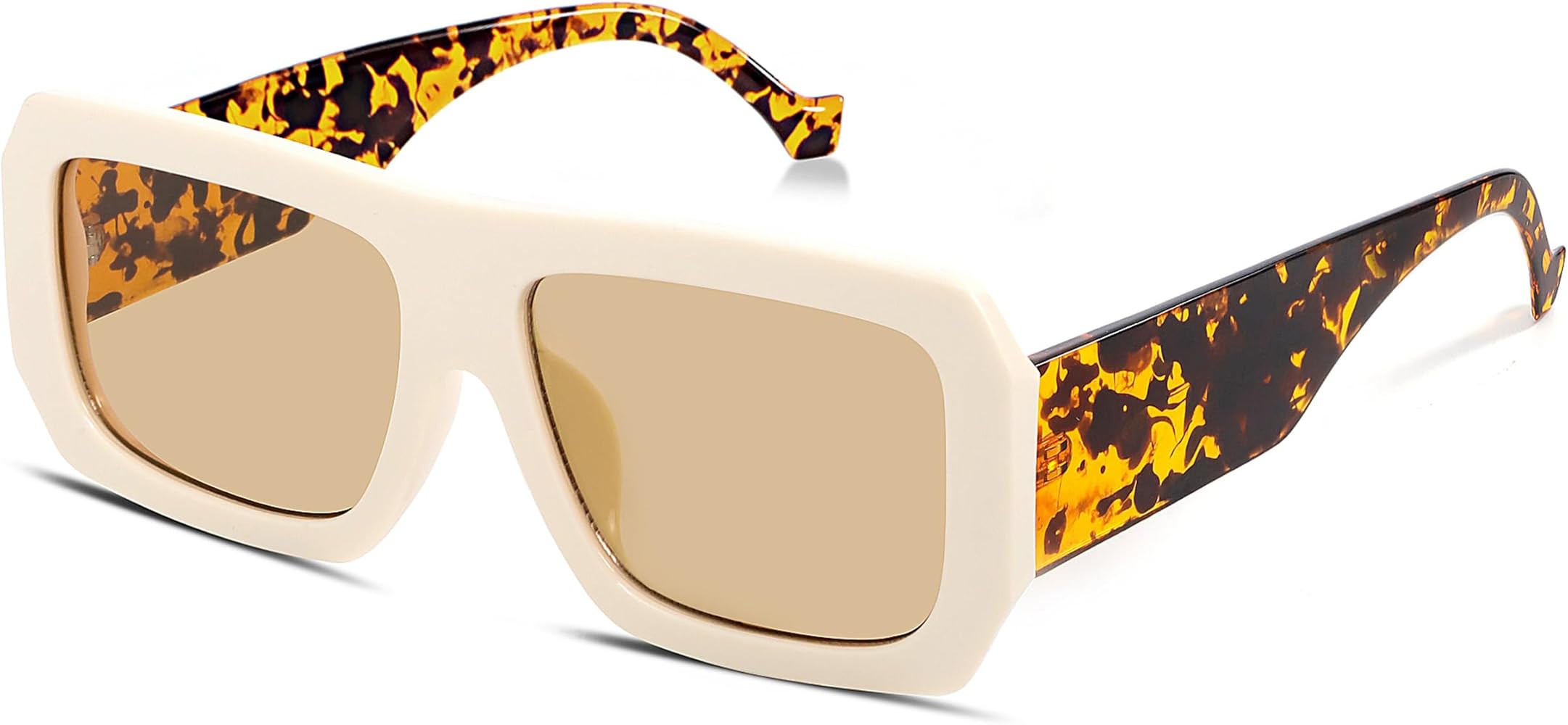 Trendy Rectangle Y2K Sunglasses for Women Men Retro Oversized Thick Frame Sun Glasses UV400 Prote... | Amazon (US)